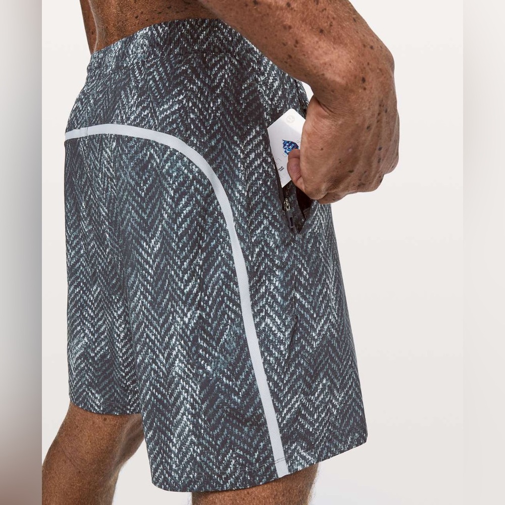 Lululemon Pace Breaker 7” Lined Shorts Bleached Herringbone Gray S - Picture 3 of 12